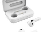 Įkraunamos belaidės ausinės STREETZ TWS-105, Bluetooth 5, įkrovimo dėklas 500 mAh, matinės baltos sp.