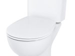 Klozetas GROHE BAU CERAMIC, pastatomas, tyliai nusileidžiantis dangtis su lengvo nuėmimo f-ja, berėmis, horizontalus nubėgimas, įvadas karinis/dešninis, vandens nuleidimas 3/6 L, baltas, 39496000