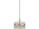 Pakabinamas šviestuvas SEARCHLIGHT Lara, E27, 1 x 60W, 230V, auksinis metalas su skaidriais stikliniais strypais, 260 x 260 x 400 mm, maksimalus aukštis 1500 mm, 11200-1GO