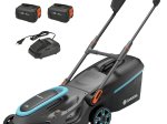 Akumuliatorinė vejapjovė GARDENA PowerMax 37/36V P4A , 36 V, pjovimo plotis 37 cm, rinktuvo talpa 45 l, 15,1 kg. Komplekte 2 x 4.0 Ah akumuliatoriai ir pakrovėjas