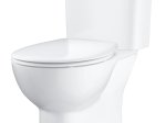 Klozetas GROHE BAU CERAMIC, pastatomas, tyliai nusileidžiantis dangtis su lengvo nuėmimo f-ja, berėmis, horizontalus nubėgimas, įvadas karinis/dešninis, vandens nuleidimas 3/6 L, baltas, 39496000