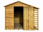 Medinis sodo sandėliukas su malkų pastoge 4IQ, 249 x 202 x 221 cm