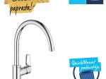Plautuvės maišytuvas GROHE Quickfix Start Loop, C formos snapas, chromas, 31374001