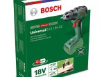Akumuliatorinis suktuvas BOSCH Green Universal Drill 18V-60, Solo, 18V, maks. sukimo momentas 60 Nm, bešepetėlis variklis, 13 mm griebtuvas, svoris 1,3 kg, be akumu. ir kroviklio