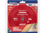 Medienos pjovimo diskas SPECIALIST+ Premium Multimaterial, akumuliatoriniams pjūklams, 184x20/16 mm, 48 dantys