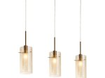 Pakabinamas šviestuvas SEARCHLIGHT Duo 3, E14, 3x60W, AXPxG 130x13x71 cm, bronzos sp., 3303-3CP
