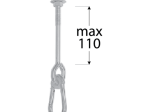 Sūpynių kilpa DOMAX, MHA 110, spl. pilka, d-12 mm, 110 mm, 8850