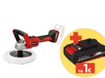 Akumuliatorinis poliruoklis EINHELL CE-CP, 18/180 Li, 18 V, Li-ion, be akumuliatoriaus, poliravimo diskas 180 mm., svoris 1,28 kg