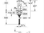 Plautuvės maišytuvas GROHE QUICKFIX START EDGE, su C-formos snapu, 360° pasukimo kampu, juodos matinės spalvos, 313692431