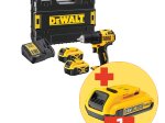 Akumuliatorinis bešepetėlinis gręžtuvas DEWALT DCD708P2T-QW, maks. sukimo momentas 65 Nm, 18 V, 2 x 5,0 Ah akumuliatoriai ir kroviklis, lagamine