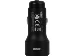 Automobilinis įkroviklis DELTACO USBC-CAR122, 1x USB-C 18 W, 1x USB-A 18 W, juodos sp.