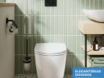 Klozeto komplektas GROHE START ROUND, komplekte rėmas Solido 5in1 113 cm, pakabinamas klozetas, be nuplovimo lanko, tvirtinimai, matinis juodas mygtukas Even, 3/6L, 103847SH00