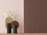 MDF sienų lentjuostė PUFFIN, spl. terracote/black, 2650x245x22 mm, akustinė, dekoratyvinė