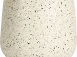 Lauko vazonas, kreminės sp., taškuotas, 21 x 21 x 16 cm.