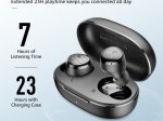Įkraunamos belaidės ausinės TOZO Agile Solo, TWS, Bluetooth 5.3., veikimo laikas vienu pakrovimu 23 val., IPX4, juodos sp., T11173