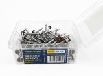 Terasiniai medsraigčiai FASTSHIFTER, 4,5 x 65 mm, plačia galvute, su grąžteliu, nerūd. plieno SS410, RAL8028, 100 vnt.