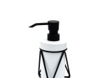 Muilo dozatorius RIDDER Mila, pastatomas, balta/juoda, keramika