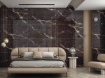 Akmens masės sienų plytelės FOUR TILE Czar Black, 60 x 120 cm, 1,440 m2/dėž., rektifikuotos, poliruotos, paviršius ypač blizgus HG, glazūruotos, juoda sp.