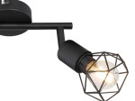 Kryptinis šviestuvas GLOBO Xara I, E14, 2 x 40W, 230V, juodos sp., 220x80x180 mm