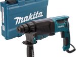 Elektrinis perforatorius MAKITA HR2630TJ, 3 darbo režimai, galia 800 W, smūgio jėga 2,4 J