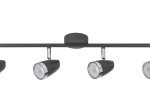 Kryptinis šviestuvas RABALUX Karen, LED, 4 x 4W, 230V, 3000K, 4 x 280 lm, IP20, metalas su plastiku, antracito sp., 605 x 160 x 80 mm, 6515