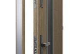 Metalinės lauko durys STALPRODUKT S50, kairinės, Vinčesterio ąžuolo spalvos, 2075x864x72 mm