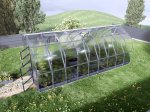 Šiltnamis KLASIKA Standart, 15 m2, su pamatu ir 6 mm polikarbonatinė danga, 2,5 x 6 m, lašo formos