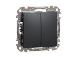 Perjungiklis SCHNEIDER Sdd114108, SEDNA Design, 2 klavišų, įleidžiamas, antracito spalvos