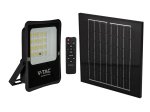 LED prožektorius su saulės baterija V-TAC VT-55100, be judesio daviklio, 12W, 1200lm, 4000K, IP65, laido ilgis 5m, su kolektoriumi