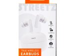 Įkraunamos belaidės ausinės STREETZ T120-WHT, baltos sp.
