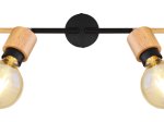 Kryptinis šviestuvas GLOBO Jorna, E27, 4 x 40W, 230V, metalinis, su medžiu, matinės juodos sp., 80 x 170 x 800 mm, 54031-4