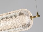 Pakabinamas LED šviestuvas SEARCHLIGHT Capsule, 42,5W, 230V, 3000K, 5711lm, satininis varis, metalas ir akrilas, dimeriuojamas, 1080 x 150 x 150 mm, maksimalus aukštis 1500mm, 28800SB