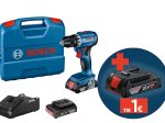 Akumuliatorinis gręžtuvas BOSCH Professional GSR 18V-45, 2x2.0 Ah, maks. sukimo momentas 45 Nm, lagamine