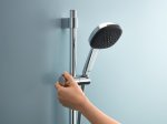 Dušo komplektas GROHE QUICKFIX VITALIO COMFORT 110, 3-srovių dušelis, stovas ir žarna, chromo spalva, klijuojamas arba prisukamas, 26096001