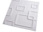 PVC 3D sienų lakštas WAKSLINE Hm3D-012, spl. balta, 500x500x10 mm