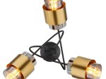 Pakabinamas šviestuvas GLOBO Milley, E27, 3 x 40W, 230V, juodos matinės sp. metalas, dūmų sp. stiklas, žalvarinis žiedas, 430 x 260 mm, 15560-3D