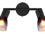 Kryptinis šviestuvas GLOBO 54312-2, 2 x E14, 25W, 230V, dūmų sp. stiklas, 220x80x185 mm