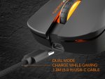 Belaidė žaidimų pelė DELTACO GAMING DM220, 70g svorio, RGB, SPCP6651, 400-6400 DPI, 1000 Hz, juodos sp., GAM-120