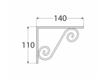 Lentynos laikiklis VELANO, WOZ 140 ASR 140x110 mm, sidabro spalvos, DMX 5926