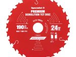 Medienos pjovimo diskas SPECIALIST+ Demolition, akumuliatoriniams pjūklams, 190x30 mm, 24 dantys
