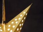 Kalėdinė dekoracija šviečianti žvaigždė FINNLUMOR, popierinė, su LED, 43 cm, auksinės sp., laido ilgis 30 cm
