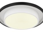 Lubinis LED šviestuvas GLOBO Morgan, 21W, 230V, 2120lm, 2700-6500K, RGB, dim., atmintis, su pultu, juodas, matinis, akrilinis opalas, 450x450x65mm,41390-21