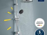 Dušo komplektas su perjungėju GROHE QuickFix Vitalio Start 250 Flex, 250mm lietaus galva ir 2-jų srovių 110mm dušelis, chromo spalva, 26680001