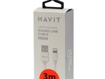 USB-iPhone laidas HAVIT M.CUBE 8502, 3m, baltos spalvos