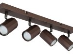 Kryptinis šviestuvas GLOBO James, GU10, 4 x 25W, 230V, matinės bronzos spalvos, 530 x 60 x 145 mm