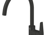 Plautuvės maišytuvas GROHE QUICKFIX START EDGE, su C-formos snapu, 360° pasukimo kampu, juodos matinės spalvos, 313692431