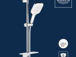 Dušo komplektas GROHE VITALIO 130 SMARTACTIVE CUBE, su stovu ir žarna, 3 srovės dušo galvutė, chromas, 26596000