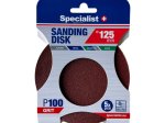 Šlifavimo diskas SPECIALIST+, P100, 125 mm, 5 vnt.