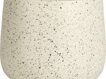 Lauko vazonas, kreminės sp., taškuotas, 16 x 16 x 12 cm.