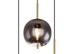 Pakabinamas šviestuvas GLOBO Blacky I, E14, 3 x 40W, 230V, žalvario sp. metalas, dūmų sp. stiklas, 460 x 1200 mm, 15345-3MM